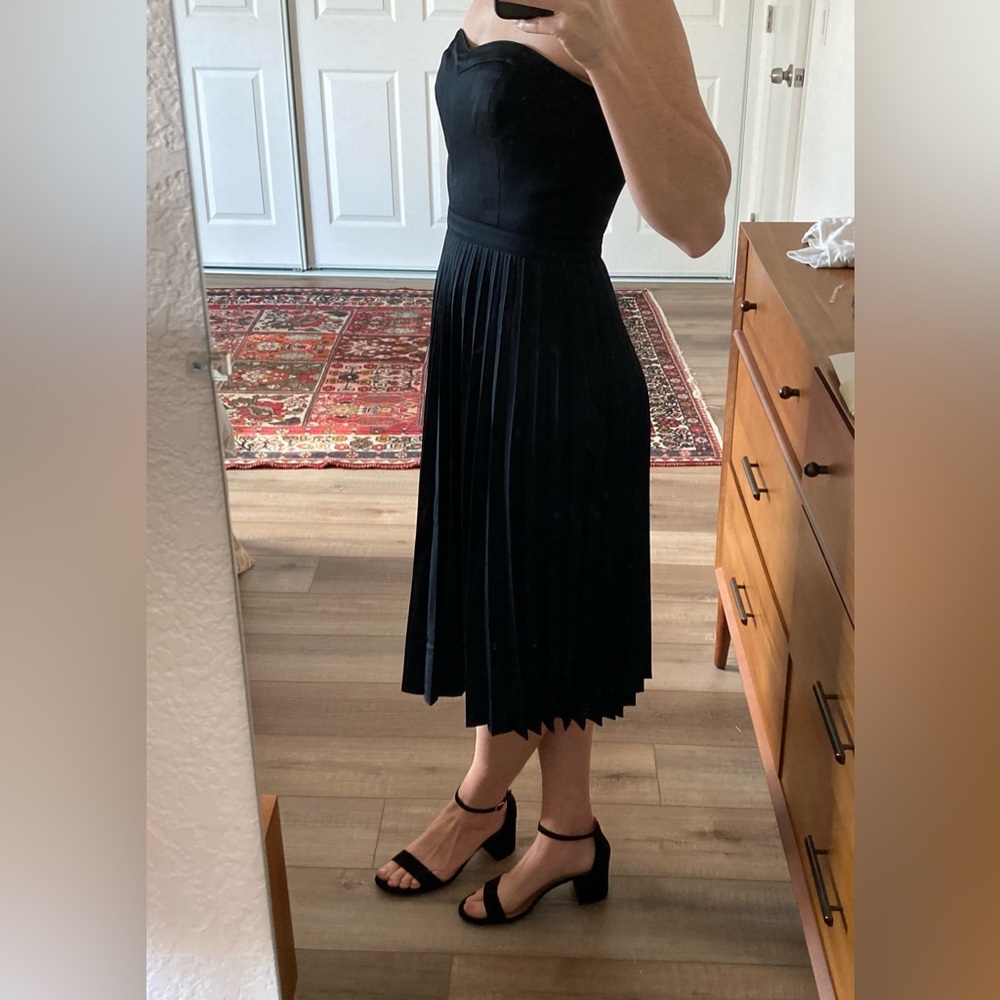 J. Crew Wool Pleated Strapless Dress Sz 4